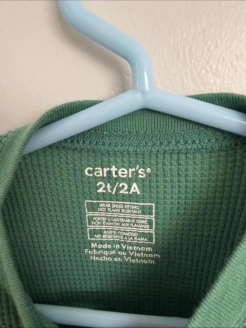 Carter's Green Dinosaur Waffle-Knit Footed One-Piece size 2T